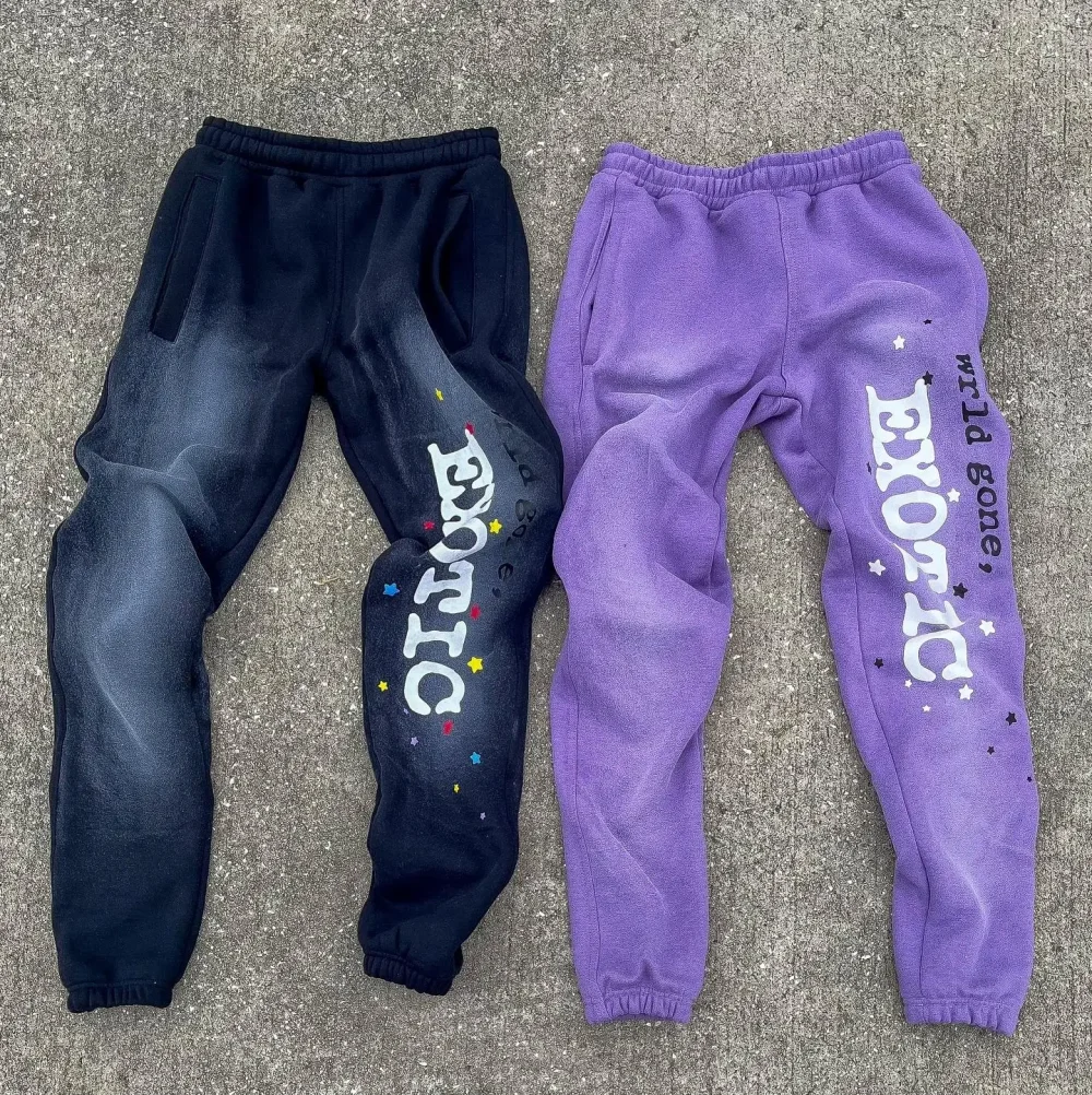 Cotton Vintage Pants French Terry Dtg Print Distressed Unisex Trouser Acid Washed Streetwear Sweatpants