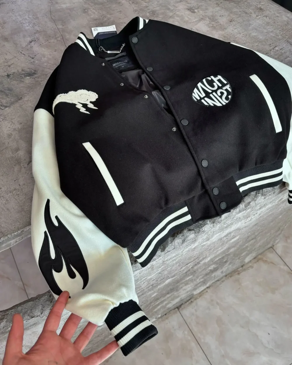 High Quality Applique Embroidery Appliqued Wool-blend Felt and Leather Varsity Jacket Varsity Jackets - Image 3
