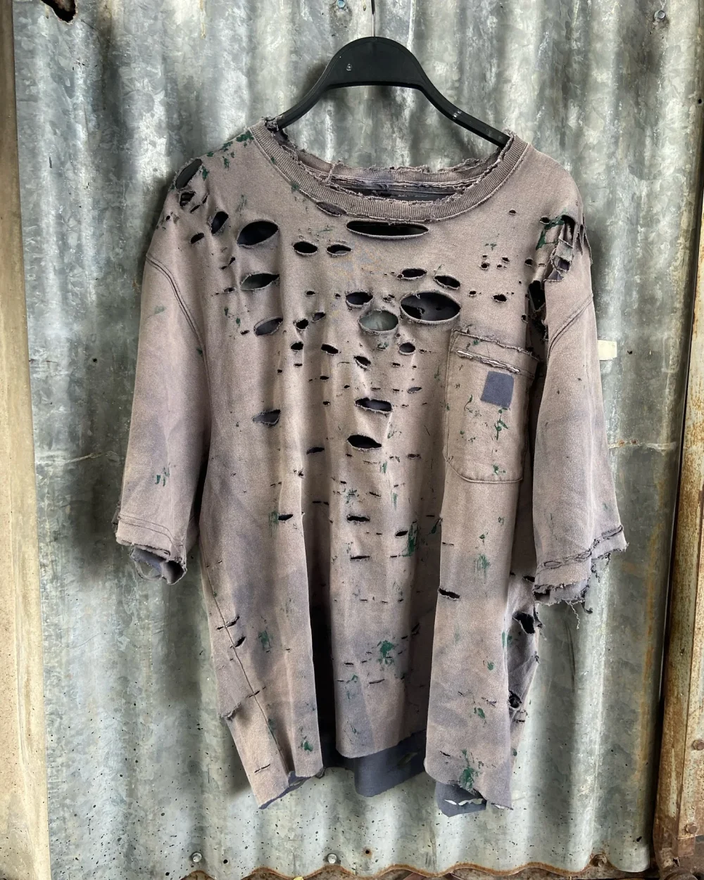 Double Layered  Distressed Ripped Sun Faded Hoodie 100% Cotton Heavyweight Acid Wash Vintage French Terry Hoodie - Image 6