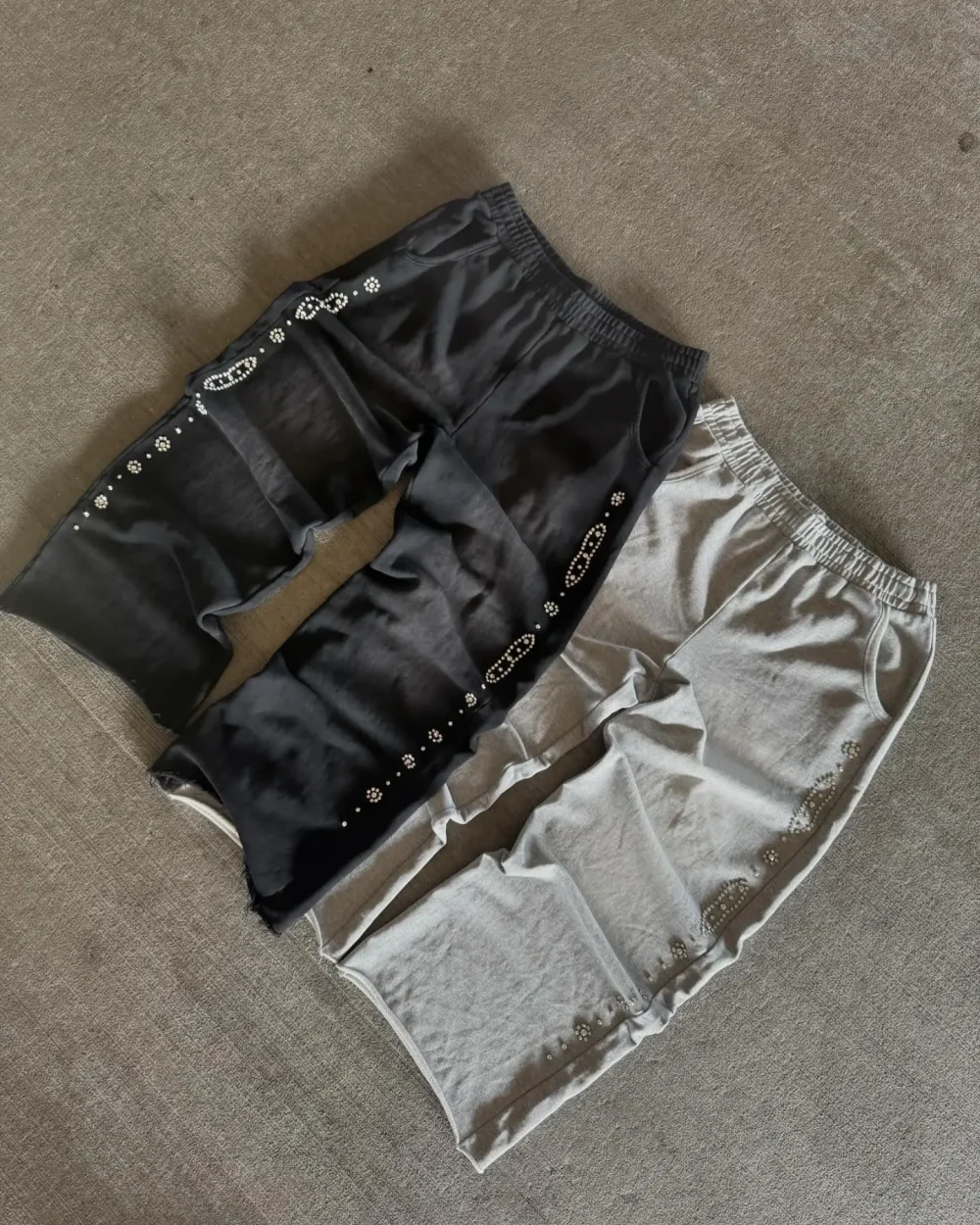 Dongguan High Quality Acid Washed Rhinestone Vintage Cotton Pants Sun Faded Distressed Pattern Worsted - Image 4