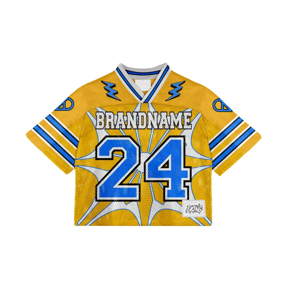 Clothing Oversized Crop Boxy Sublimation Retro Streetwear Mesh American Football Graphic Jersey t Shirt - Image 2