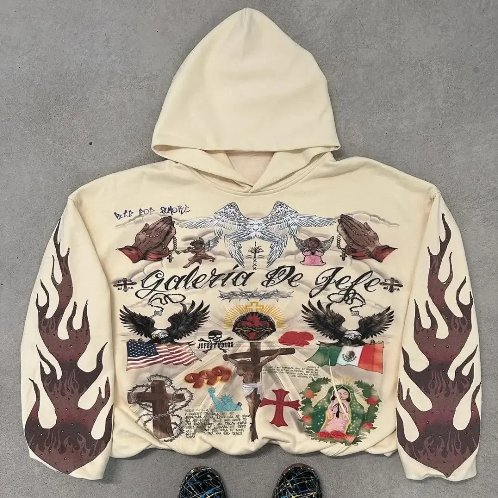100% cotton Oversized  High Quality Fashion Streetwear Heavyweight of 400 Grams with DTG Print Men's Pullover