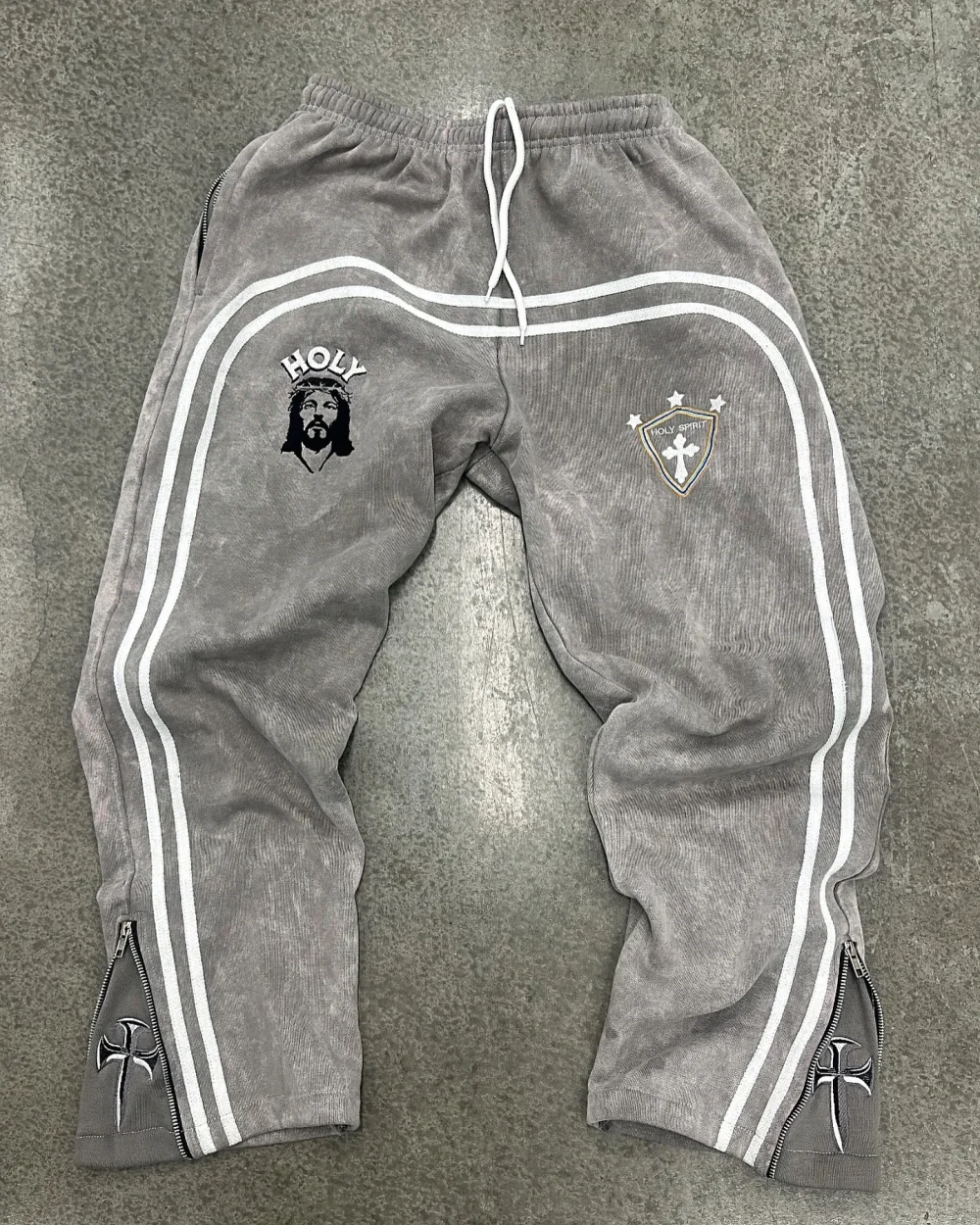 30MOQ Embroidery 100% Cotton Full Zip up French Terry High Quality Acid Washed Woven Tag Men Hoodies Unisex - Image 5