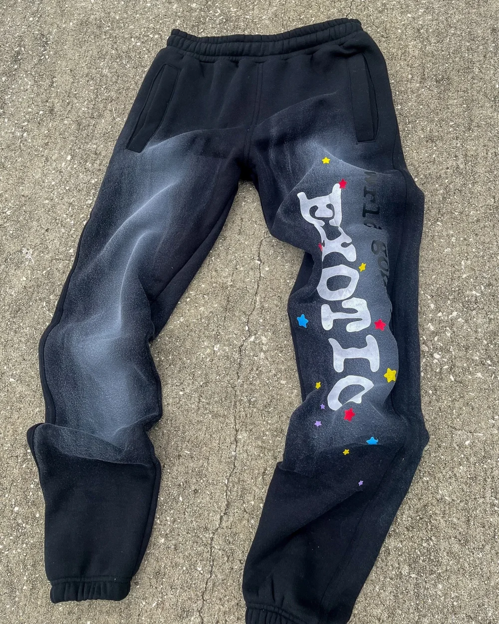 Cotton Vintage Pants French Terry Dtg Print Distressed Unisex Trouser Acid Washed Streetwear Sweatpants - Image 3
