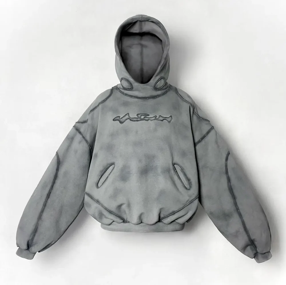 Colorblock Hoodie Cut and Sew Pullover Cotton Hoodie Patchwork Aesthetic Cropped Unique Hoodies Styles Men - Image 2