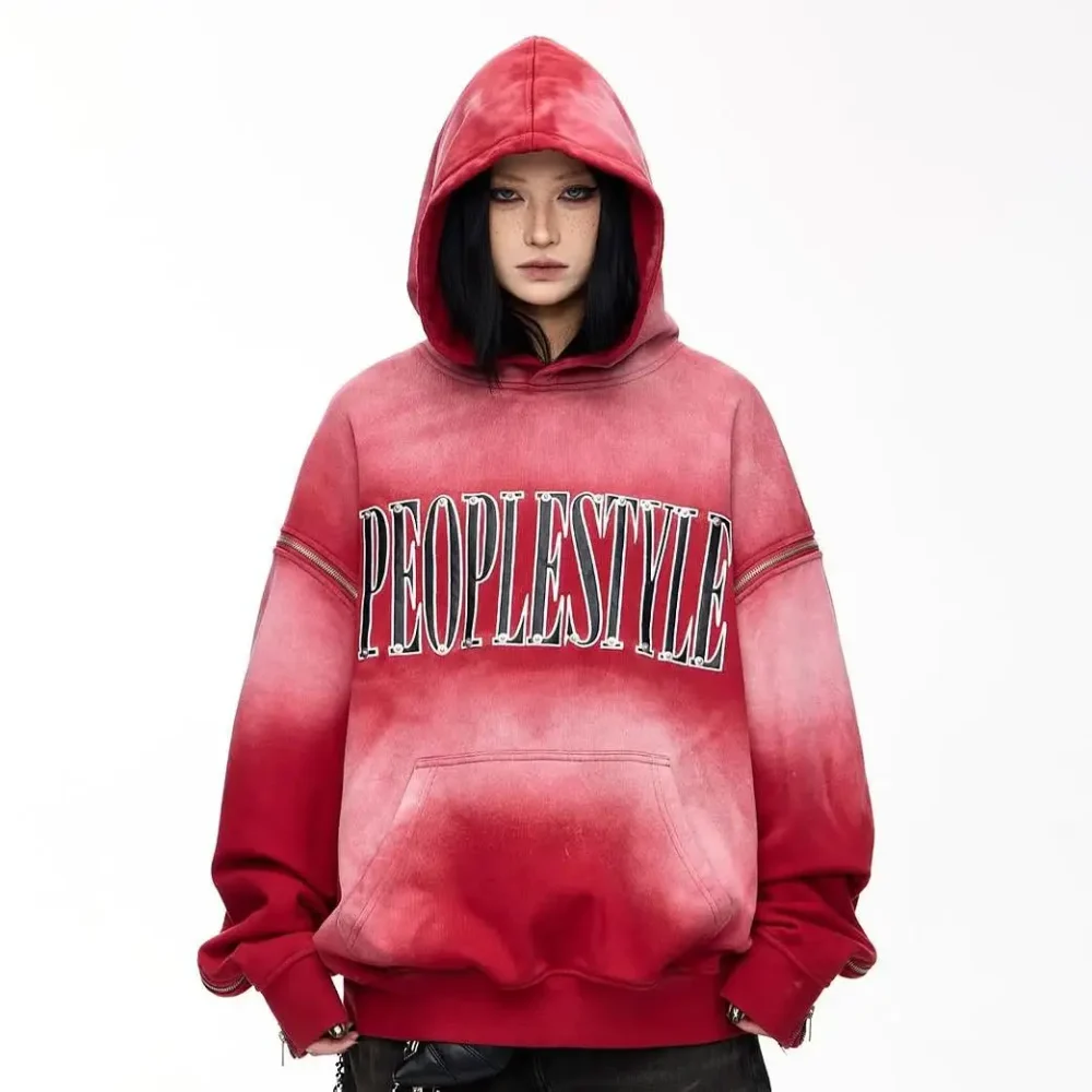 100% cotton Oversized Fashion High Quality Streetwear Pullover Heavyweight Acid Wash with Screen Print for Man and Woman - Image 3
