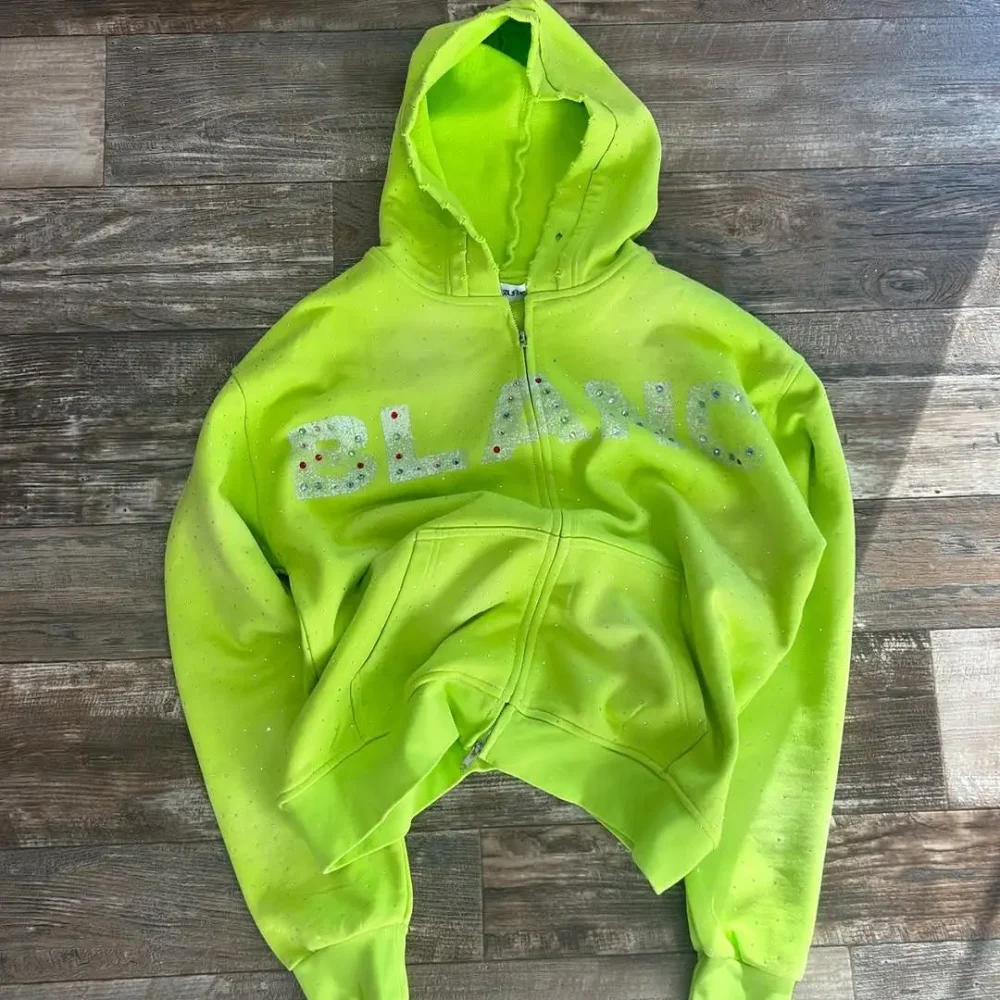 100% cotton Acid Wash Regular Fit Men's Hoodie  Half Zipper Heavyweight 400 Grams with Screen Print and Rhinestone - Image 4