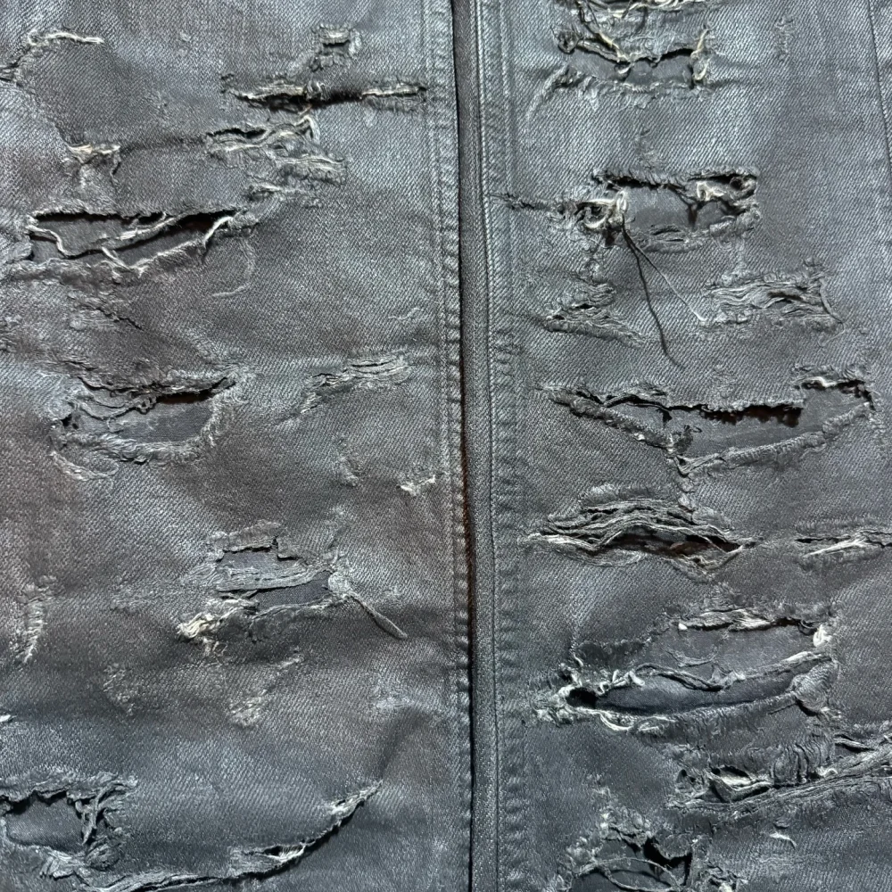 Dongguan Pockets Leather Ripped Heavyweight Distressed Slim Fit Acid Wash Drawstring Waist Track Pants Sweat Pants - Image 5
