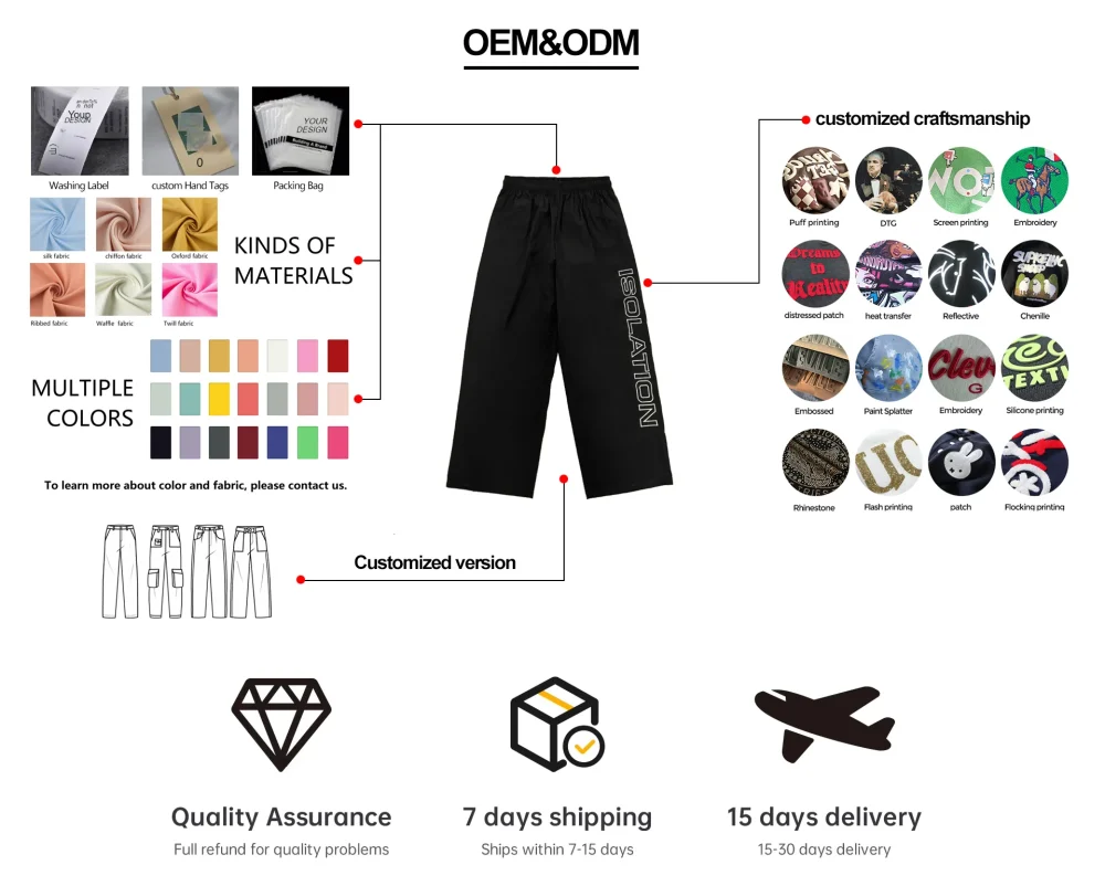High Quality Acid Washed Vintage Cotton Embroidery Pants Mid Drawstring Distressed Ripped Pattern Worsted - Image 6