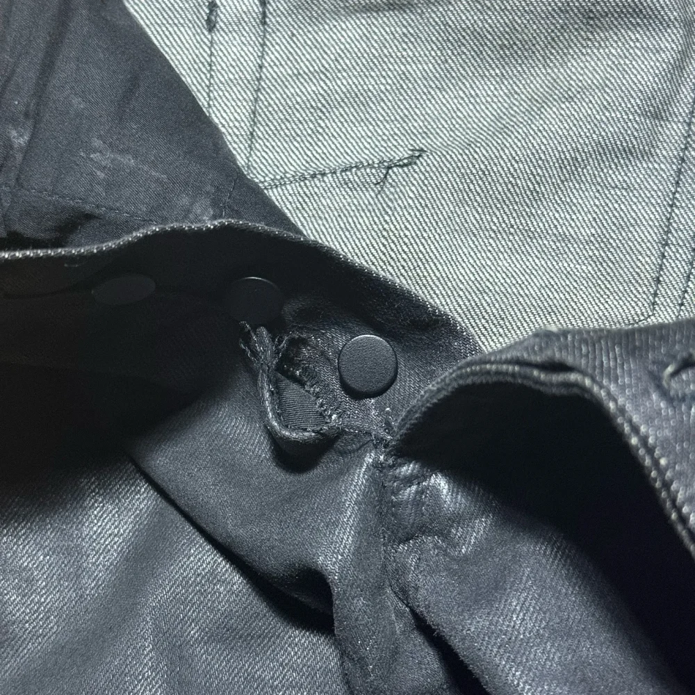 Dongguan Pockets Leather Ripped Heavyweight Distressed Slim Fit Acid Wash Drawstring Waist Track Pants Sweat Pants - Image 6