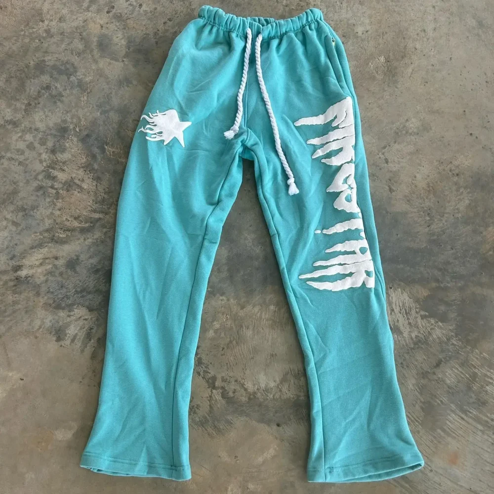 30MOQ Dongguan Classic High Quality Puff Print Stack Track Sweatpants Jogger 100% Cotton Flare Sweat Pants Men - Image 5