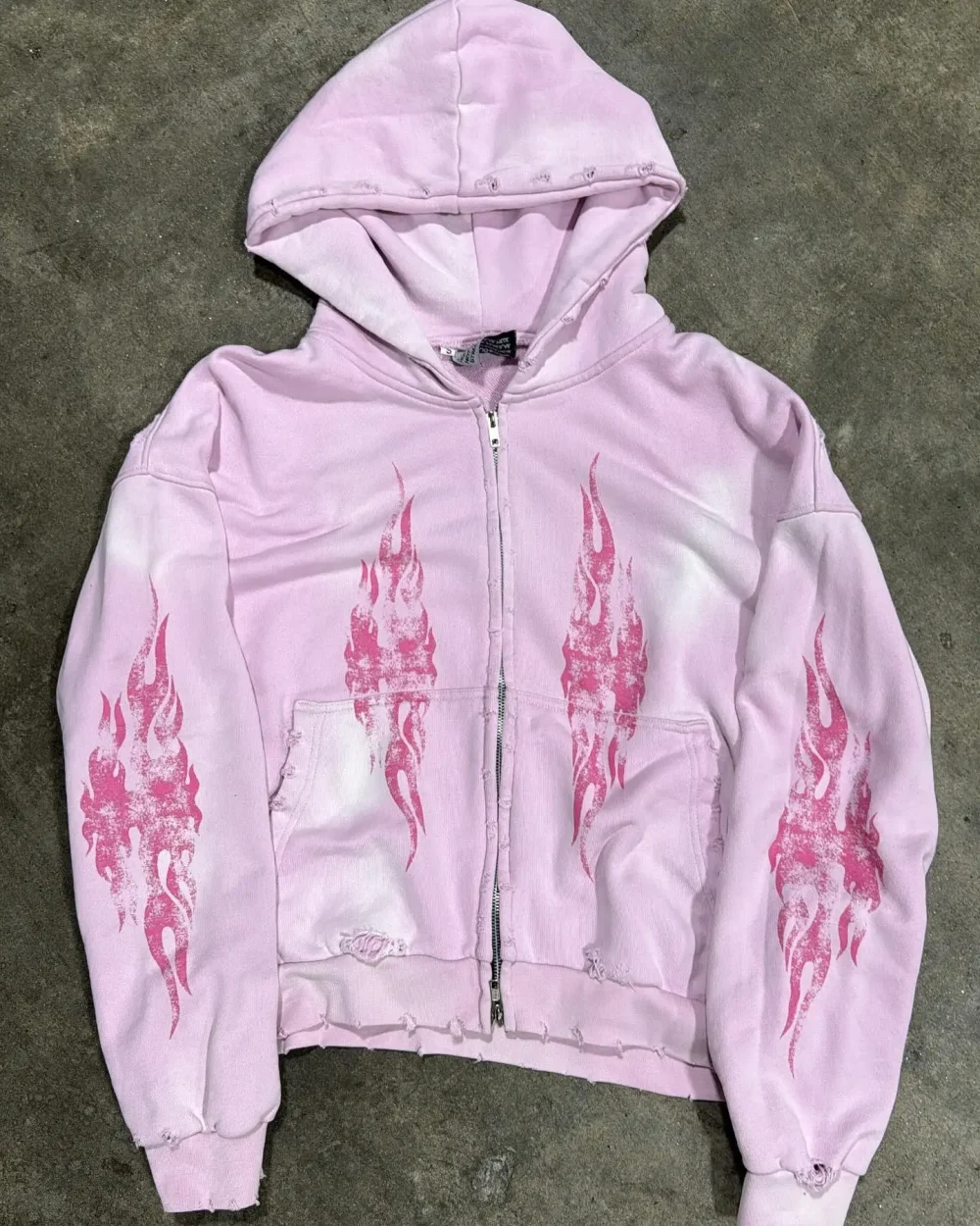 450gsm Screen Print Plus Size Plain French Terry Cotton Zipper Crop Pullover Heavyweight Acid Wash Zip up Hoodie - Image 4