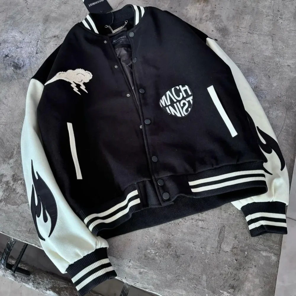 High Quality Applique Embroidery Appliqued Wool-blend Felt and Leather Varsity Jacket Varsity Jackets