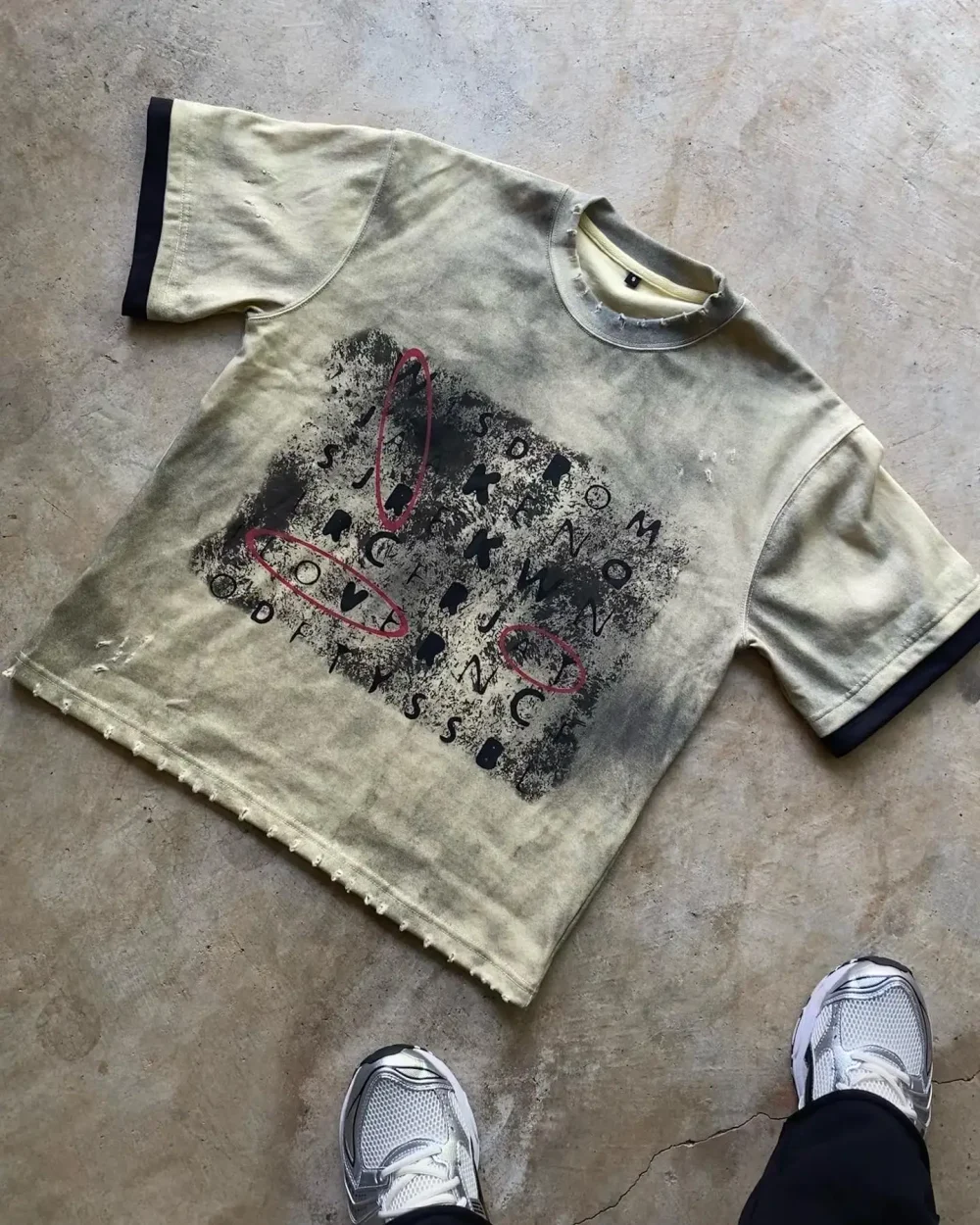 30MOQ Distressed Spray Wash Distressed Ripped Streetwear Graphic Cropped Boxy Vintage Sun Faded Acid Wash T Shirt for Men - Image 2