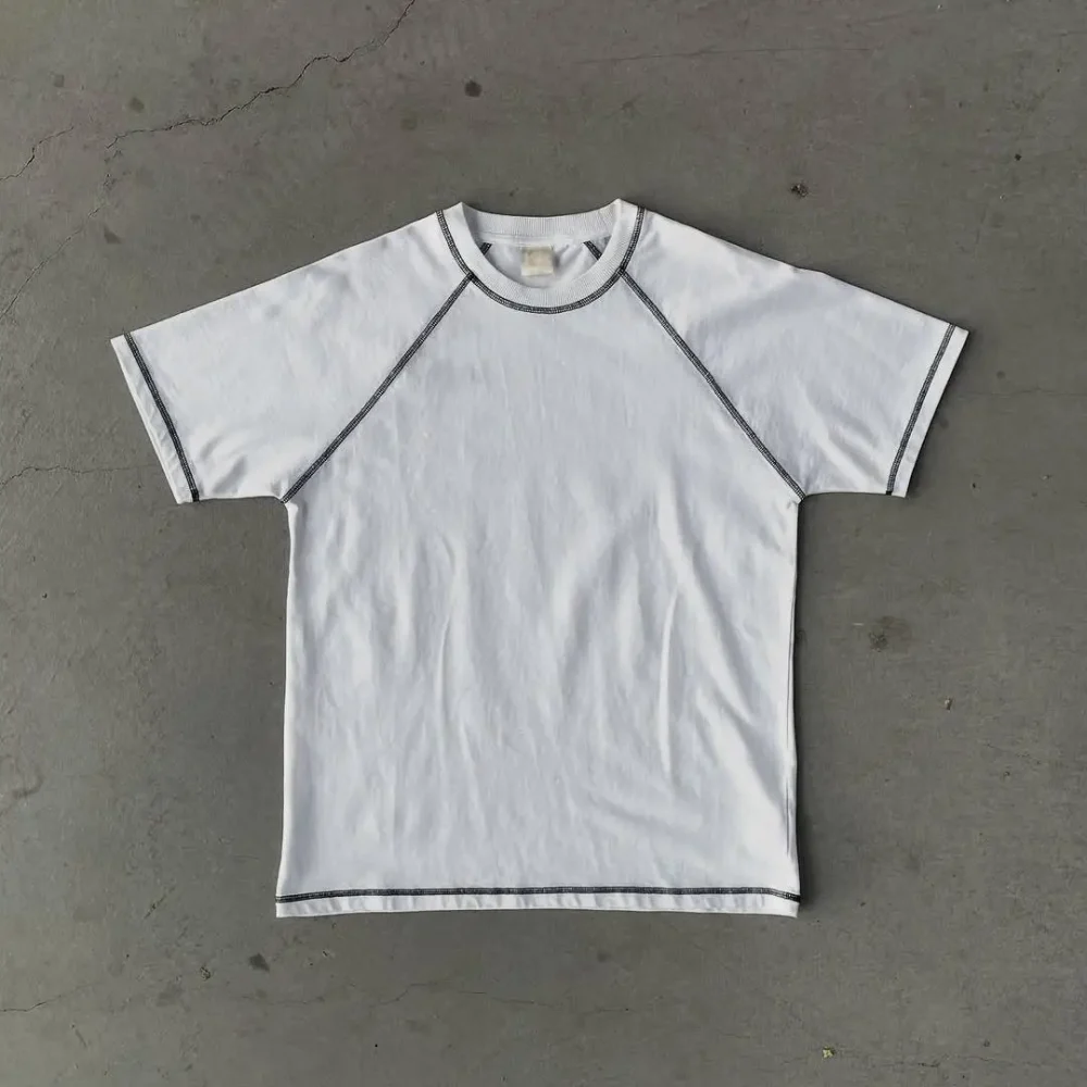 Boxy Shirt Tee High Quality Oversized t Shirt Men 100% Cotton Raw Edge Tshirt Cropped Boxy T-Shirt
