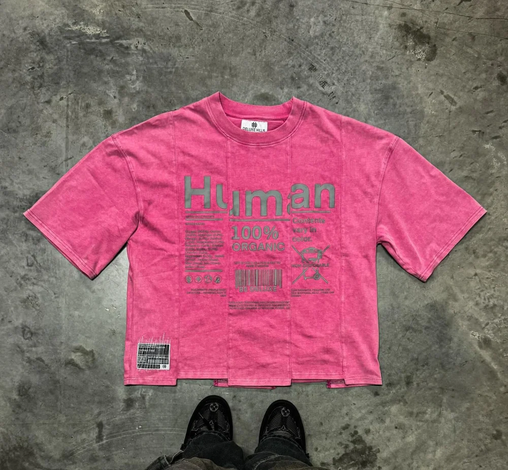 Cut and Sew Distressed Luxury Personalized Oversize Streetwear  Vintage Boxy Cropped Acid Wash Screen Printed T Shirt - Image 2