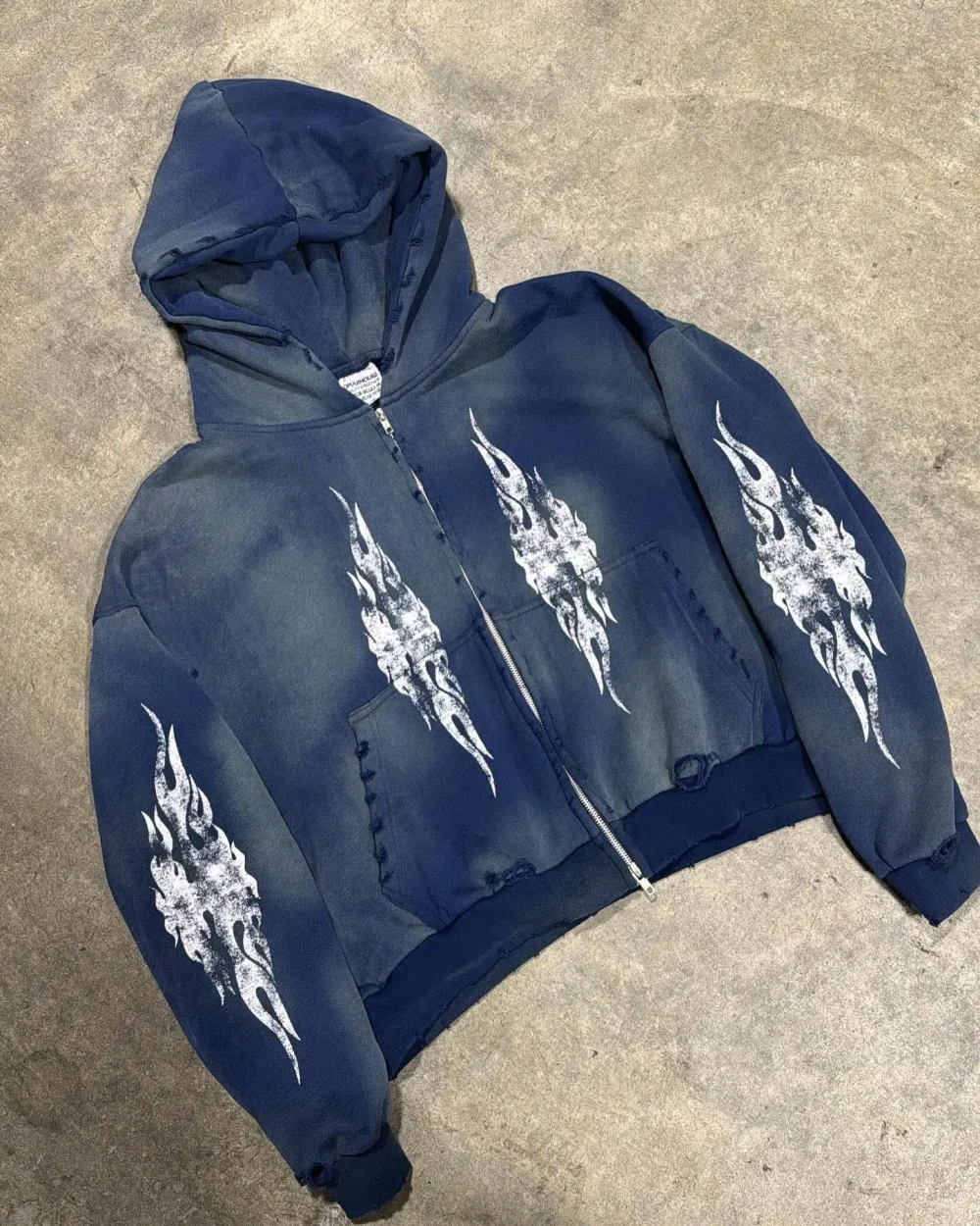 450gsm Screen Print Plus Size Plain French Terry Cotton Zipper Crop Pullover Heavyweight Acid Wash Zip up Hoodie