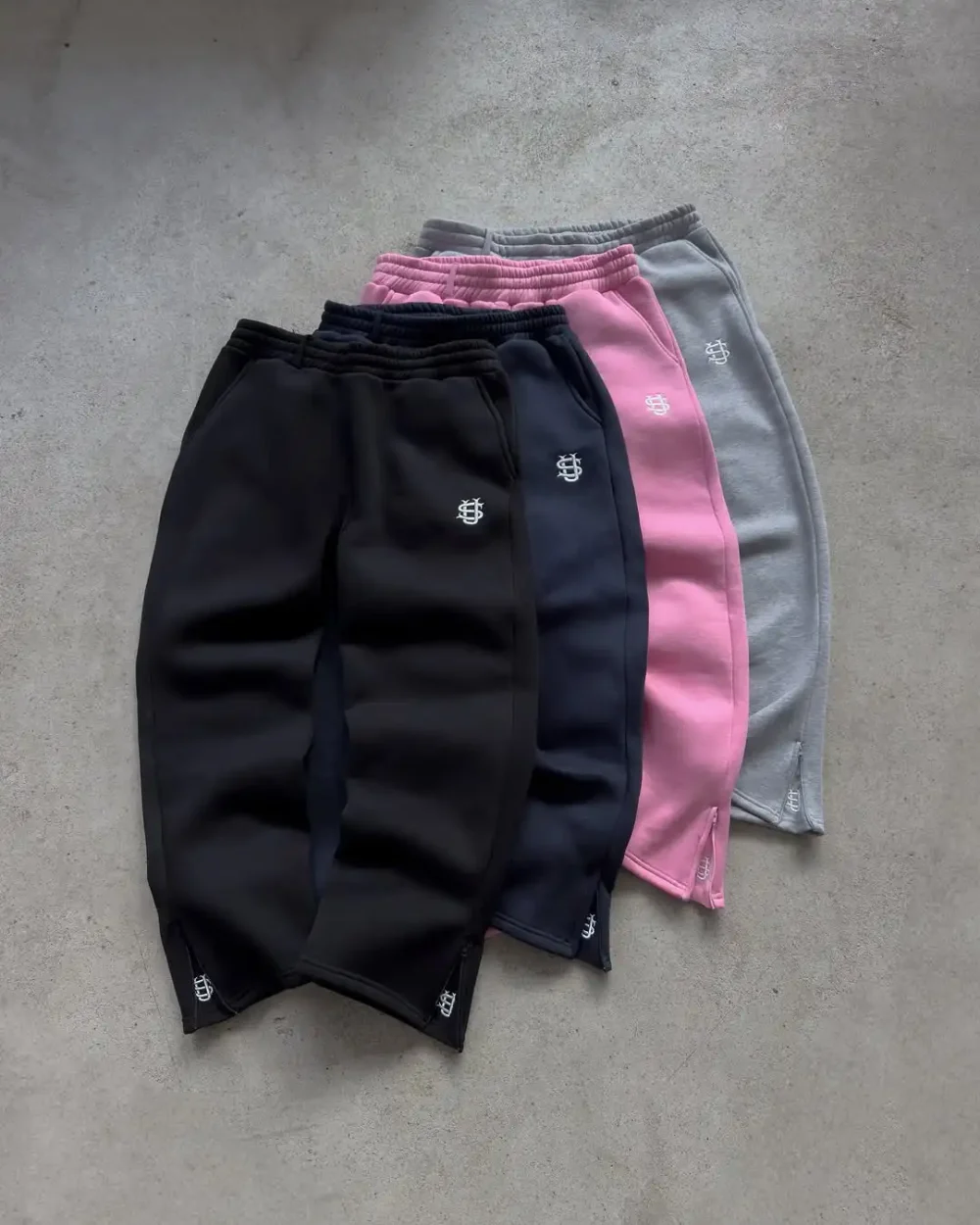 100% Pure Cotton High-end Men's Casual Pants Weight of 400 Grams Street Style Loose Fit with Embroidery - Image 4
