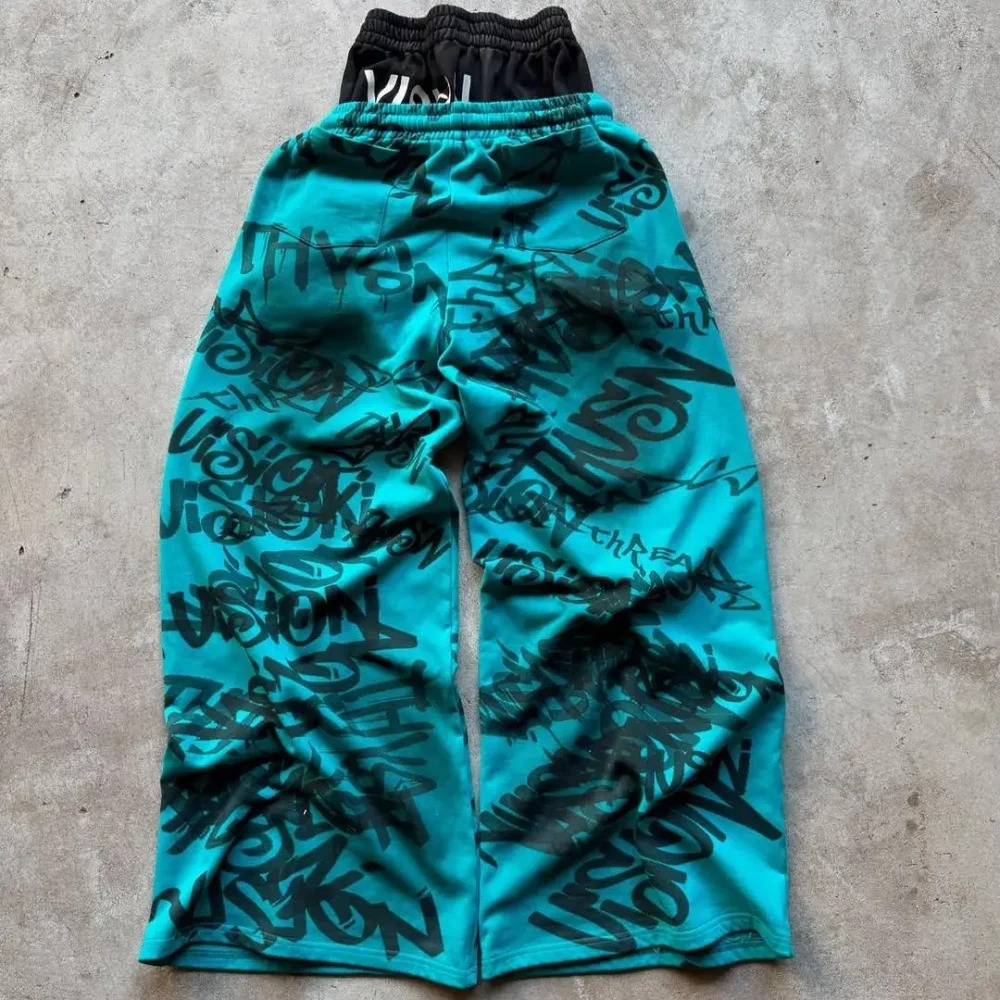 100% Pure Cotton High-end Men's Pants Heavyweight of 400 Grams in Street Style with Grunge Wash and Screen Printing - Image 2