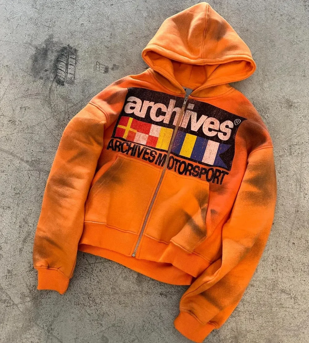 30MOQ Screen Print Dirty 100% Cotton Distressed Zip up High Quality Acid Washed Men Gun Hoodies Unisex