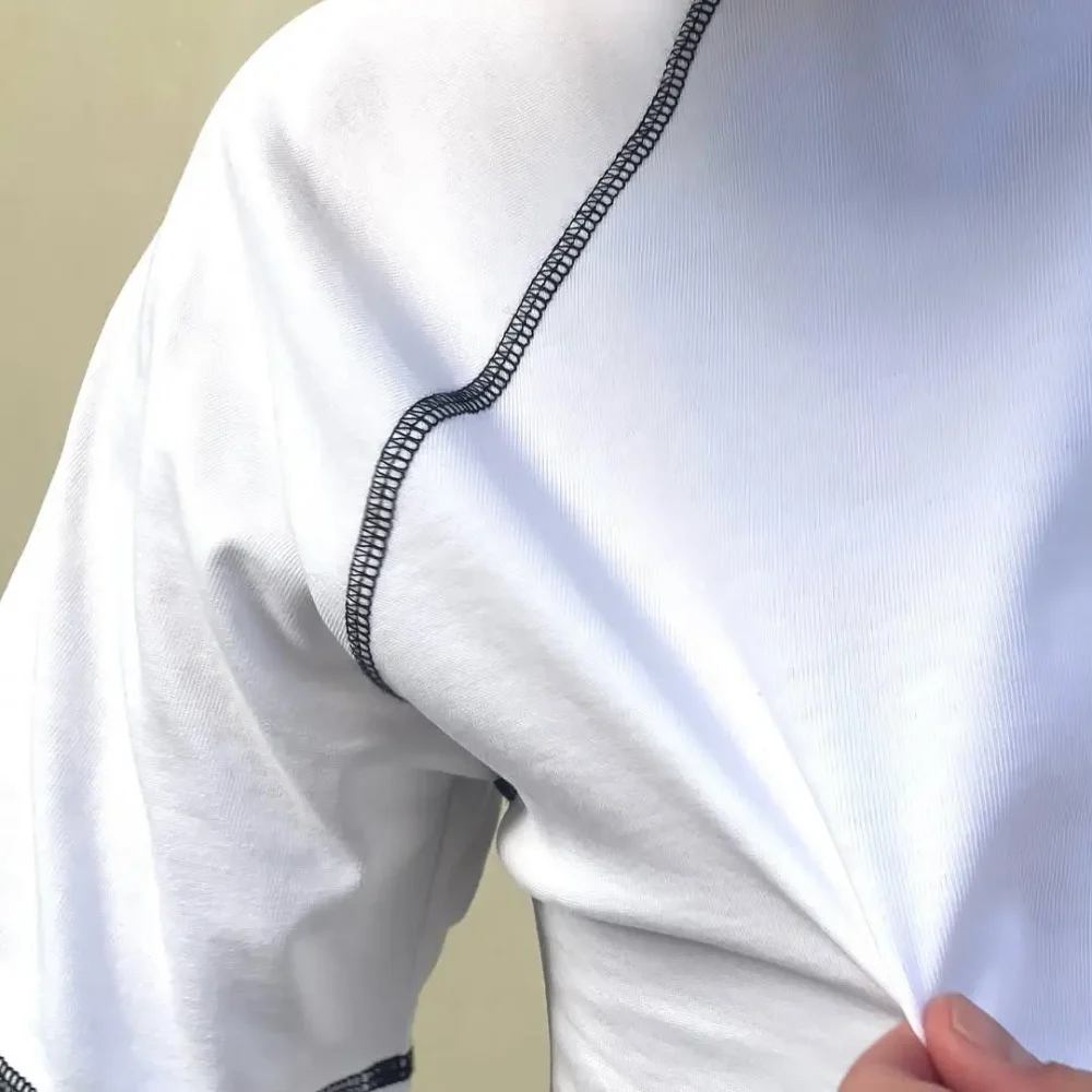 Boxy Shirt Tee High Quality Oversized t Shirt Men 100% Cotton Raw Edge Tshirt Cropped Boxy T-Shirt - Image 4