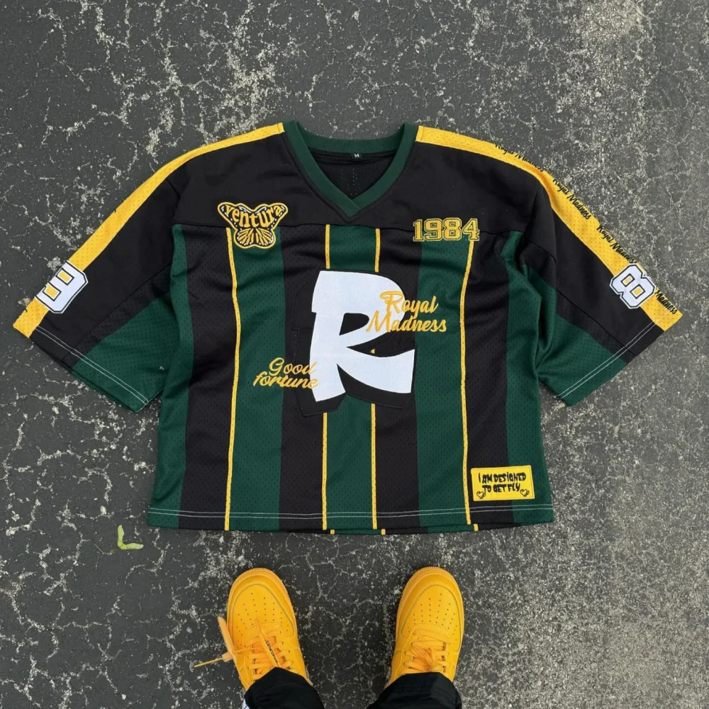 Clothing Oversized Crop Boxy Sublimation Retro Streetwear Mesh American Football Graphic Jersey t Shirt - Image 3