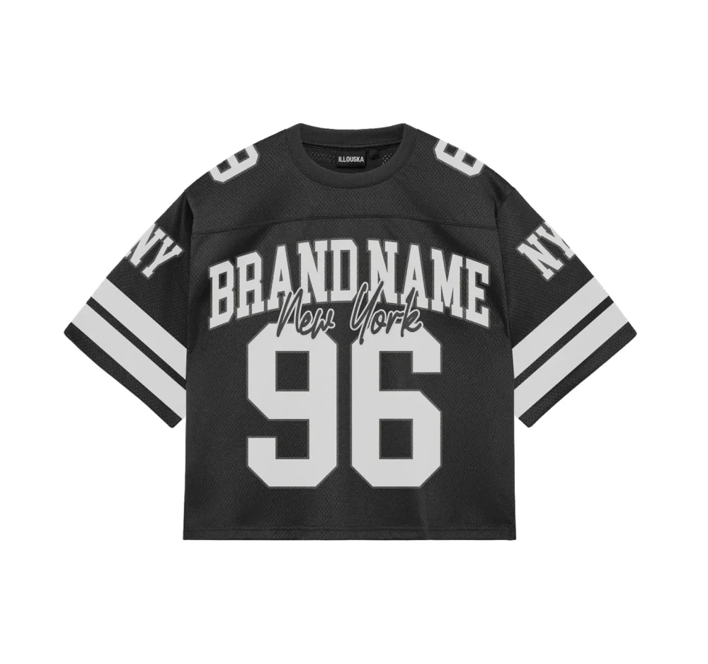 Clothing Oversized Crop Boxy Sublimation Retro Streetwear Mesh American Football Graphic Jersey t Shirt