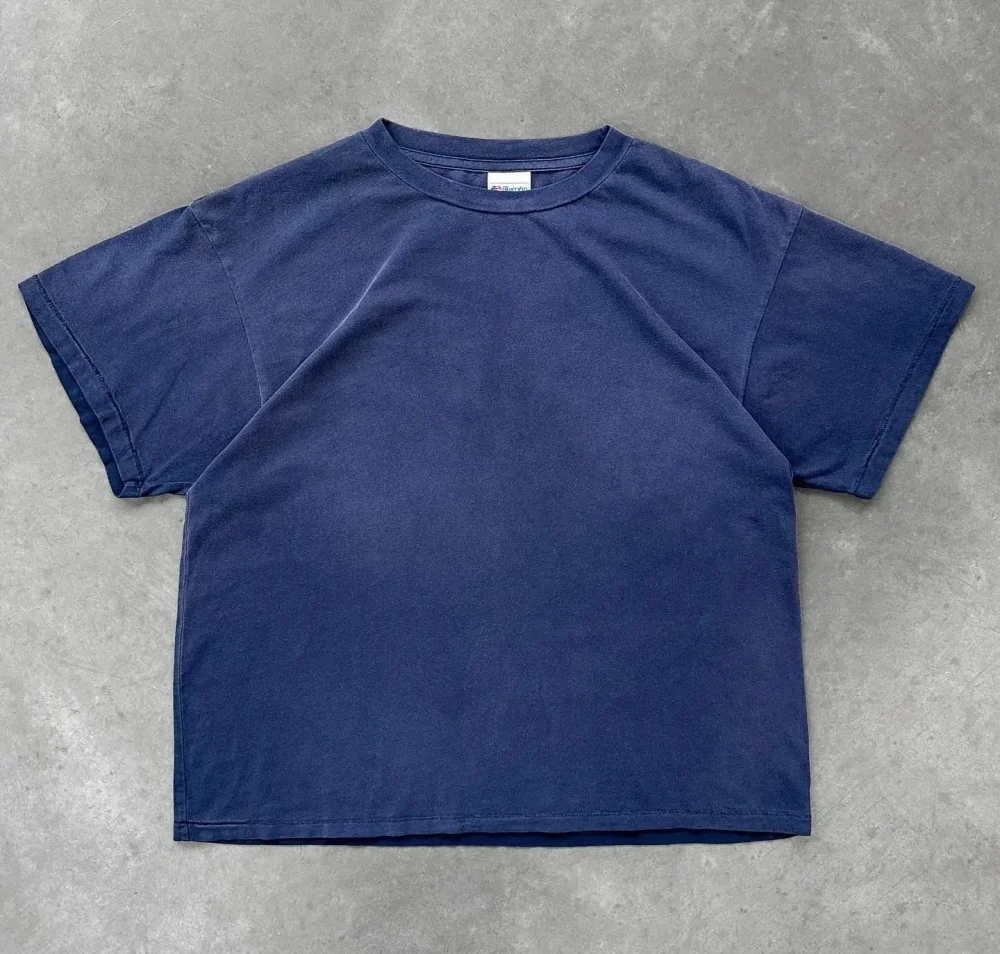 Distressed Tee 100% Cotton Crew Neck Heavyweight French Terry Essentials Oversized Faded Vintage Acid Wash  T Shirt Men - Image 3